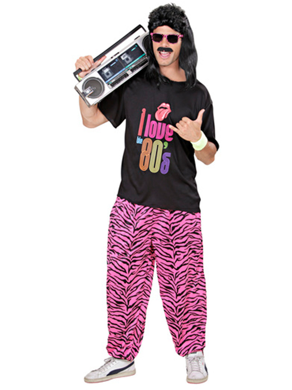 80s Baggy Pants - (Pink Zebra) - Novelties (Parties) Direct Ltd