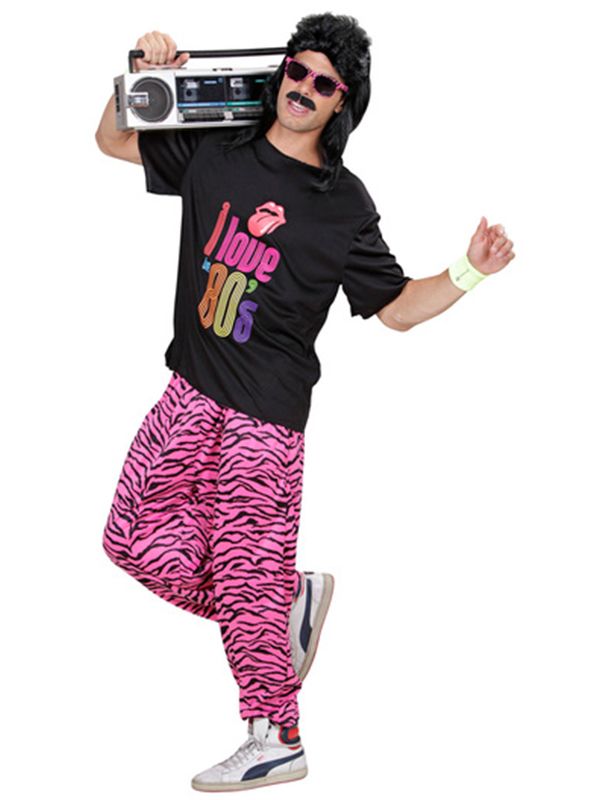 80s Baggy Pants - (Pink Zebra) - Novelties (Parties) Direct Ltd