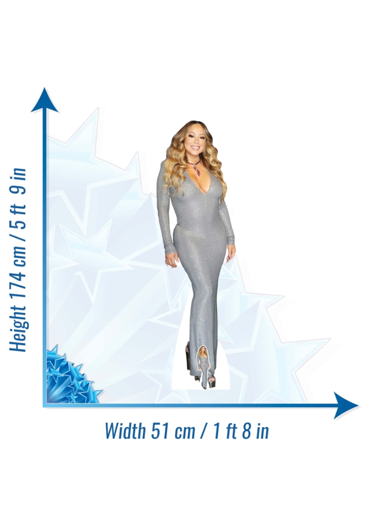 Blue Dress lifesize Mariah Carey Standee. Cardboard Cutout 