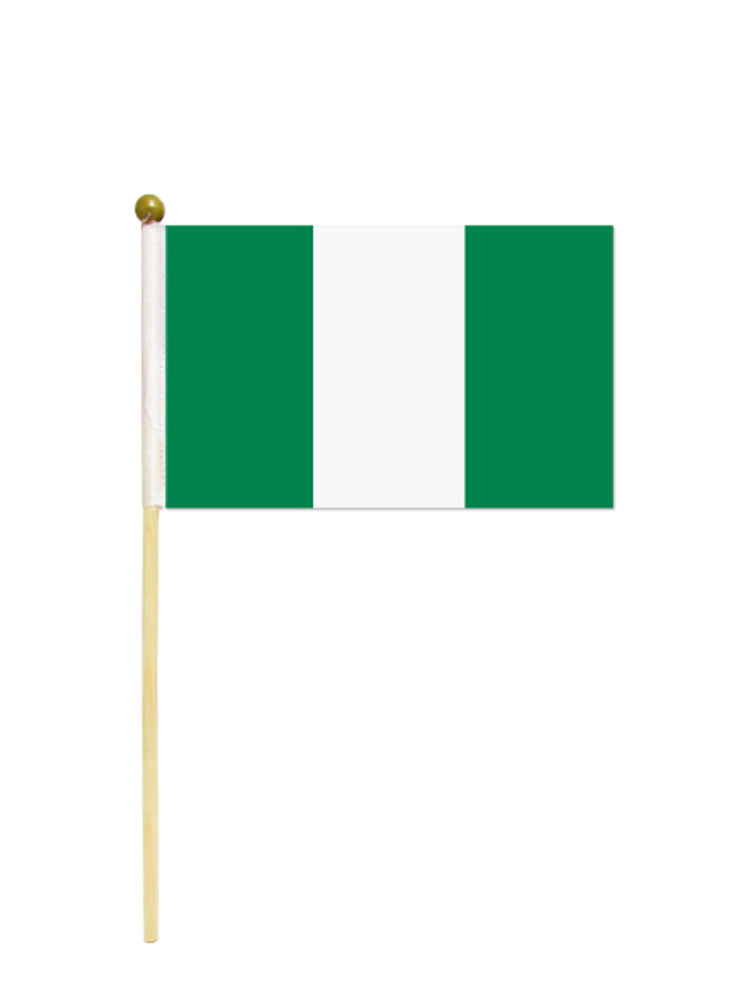 International Festival 25 Pack Hand Held Small Mini Flag Nigeria Flag Nigerian Flag Stick Flag Round Top National Country Flags,Party Decorations Supplies For Parades,World Cup,Festival Events