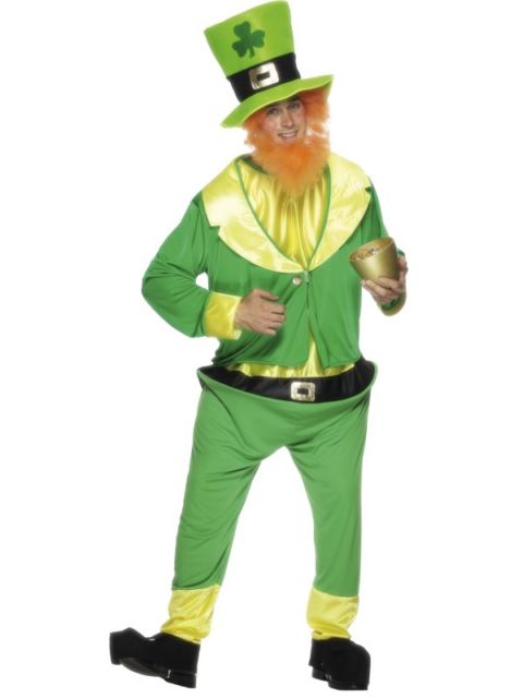 Leprechaun Costume, Adult, Hat, Beard (1)