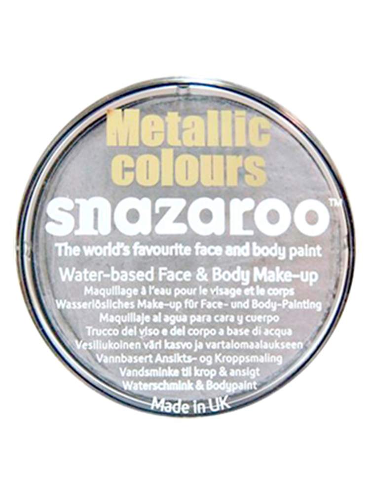 Snazaroo Face And Body Paint - Metallic Silver - Water Based 18ml