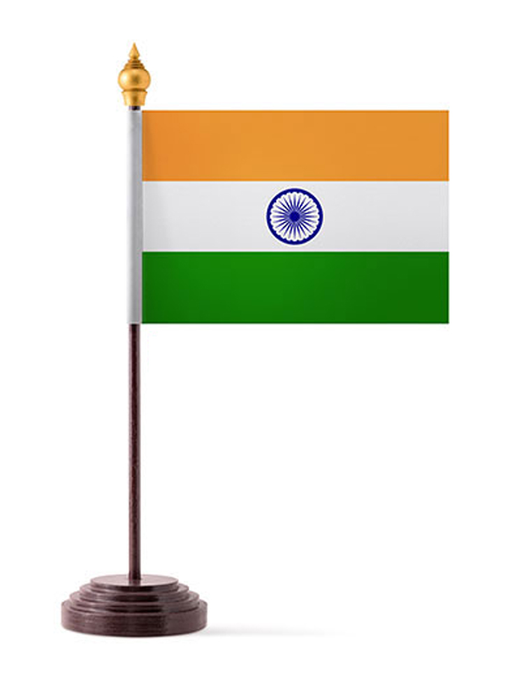 India Table Flag with Stick and Base