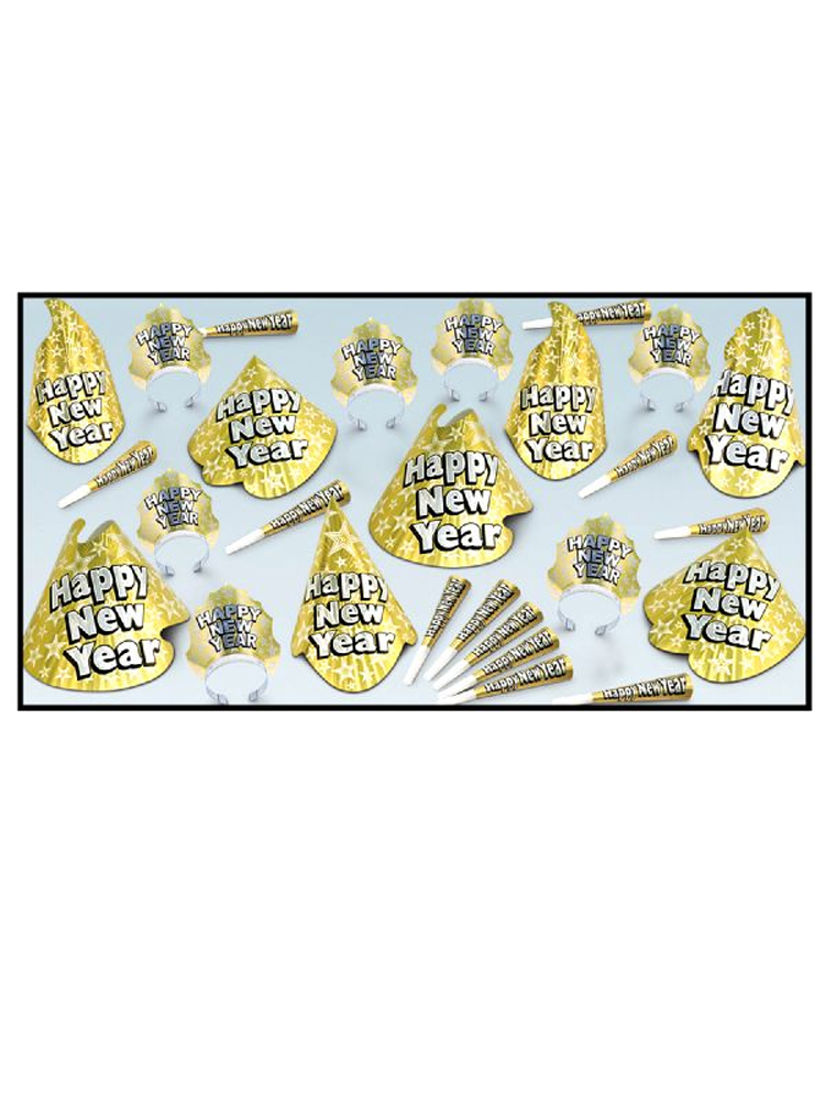 Gold Sophisticated New Years Eve Pack For 20 People      