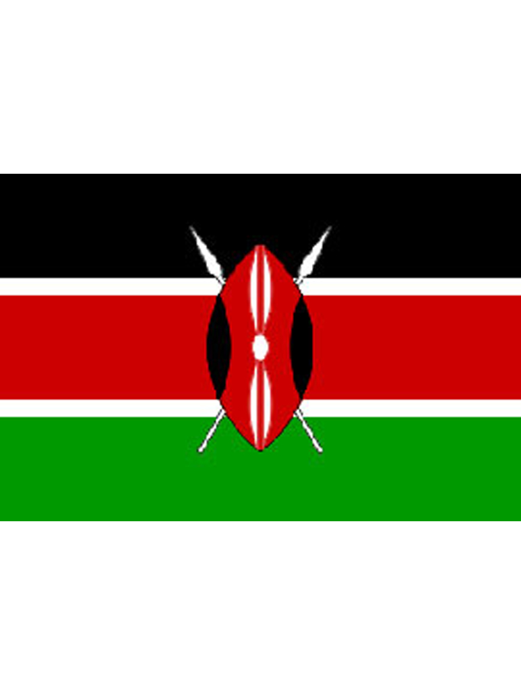 Kenya/Kenyan Flag 5ft x 3ft (100% Polyester) With Eyelets For Hanging