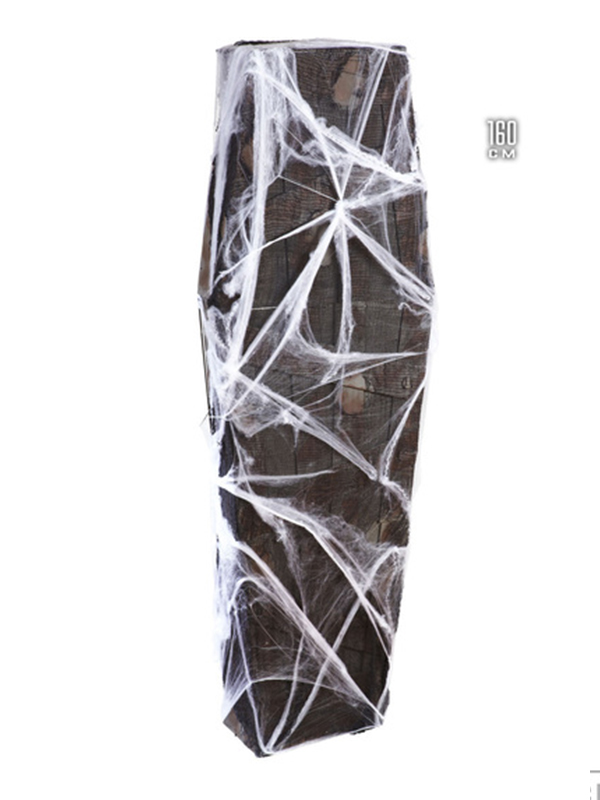 Coffin With Gauze And Spiderweb 160cm