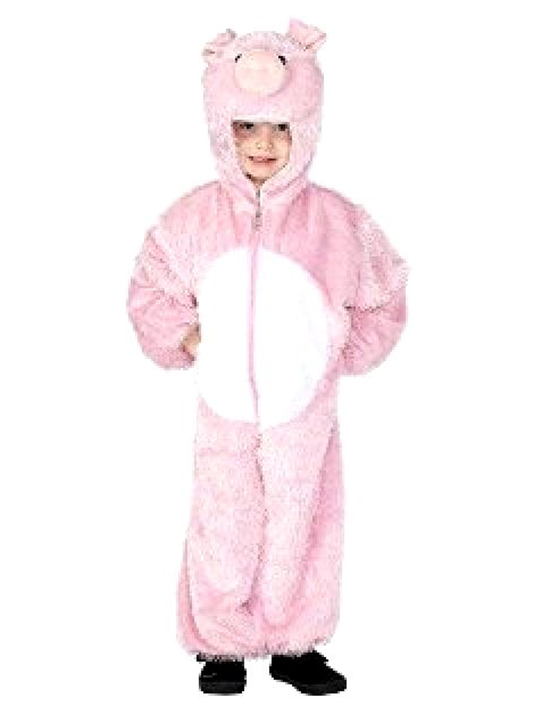 Pig Costume Age 4-6 Jumpsuit with Hood 