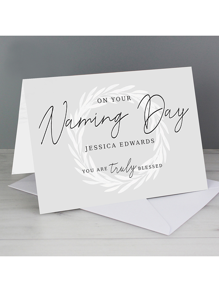 Personalised 'Truly Blessed' Naming Day Card