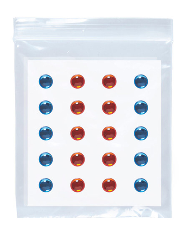 Adhesive Eye Gems Decorations - Blue/Amber - Set of 40