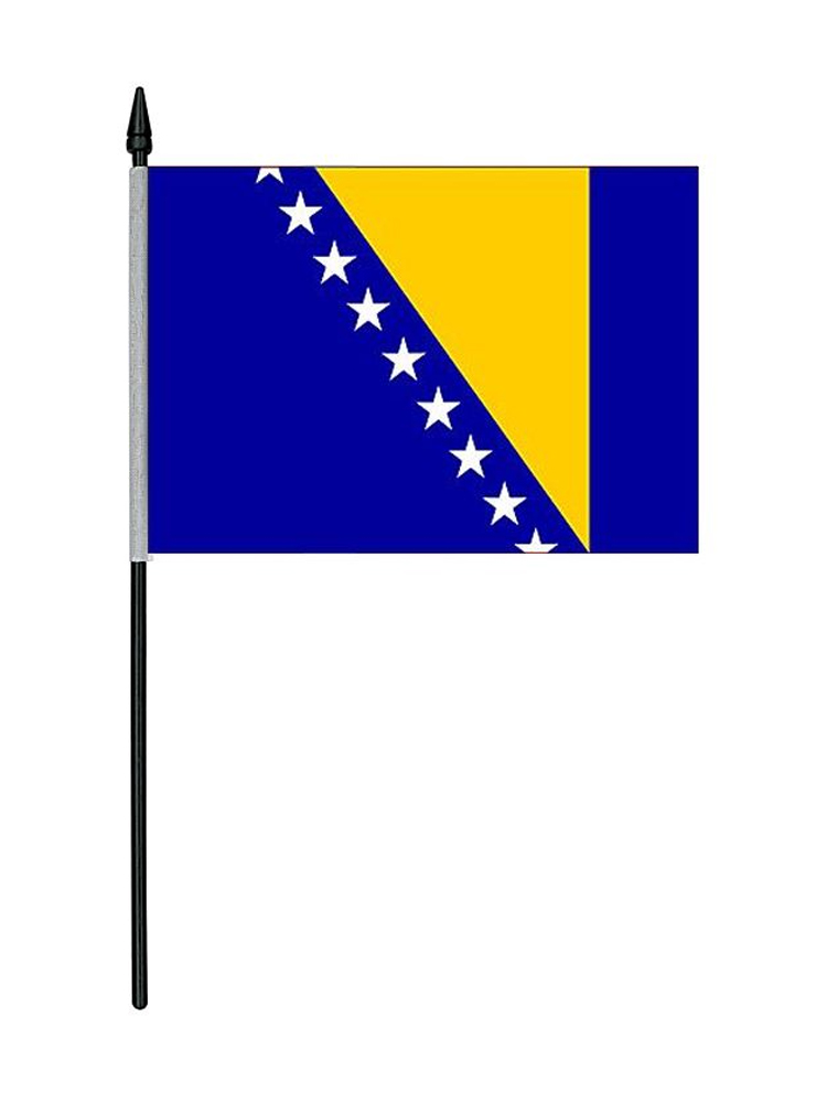 Bosnia Herzegovina Table Flag with Base and Stick