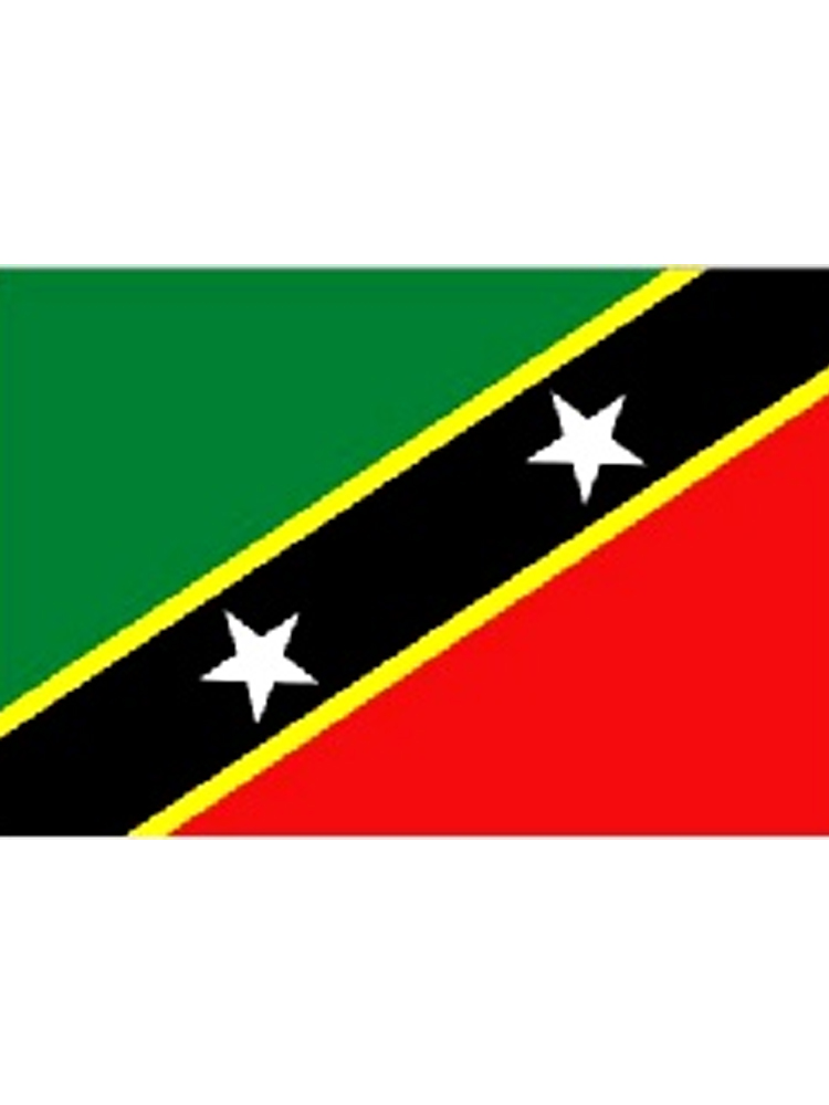 St. Kitts And Nevis/Kittian/Nevisian Flag 5ft x 3ft (100% Polyester) With Eyelets For Hanging