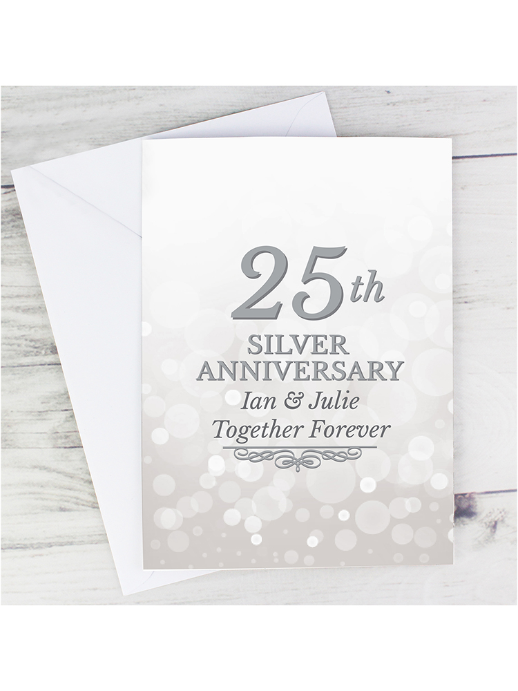 Personalised 25th Silver Anniversary Card