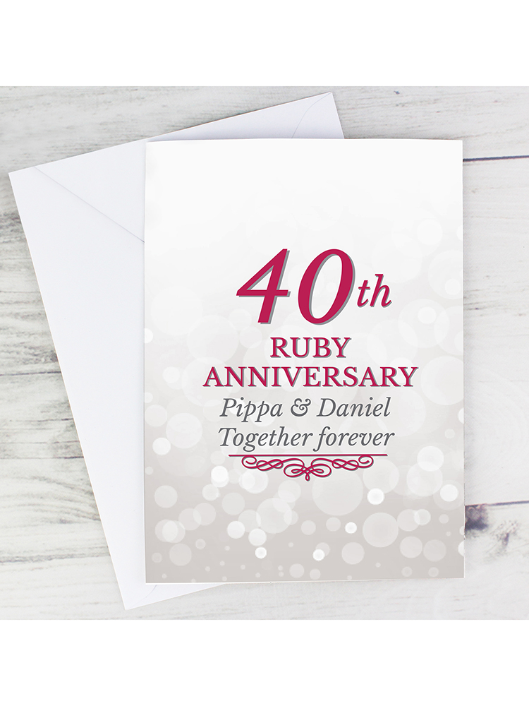 Personalised 40th Ruby Anniversary Card