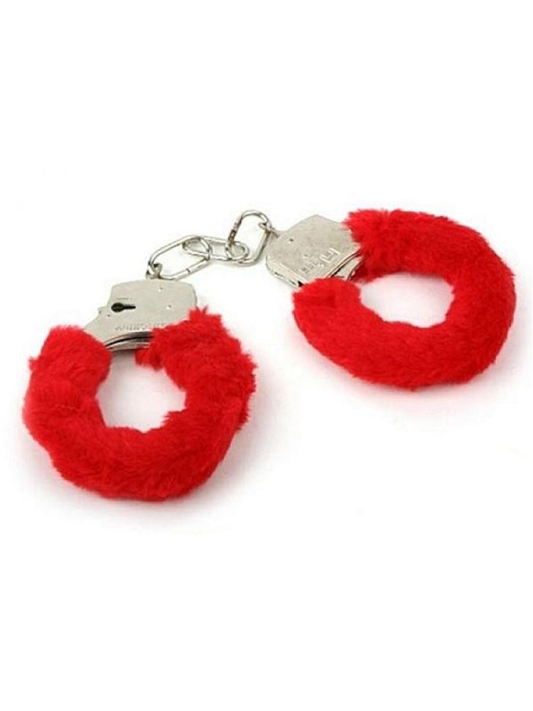 Plastic And Pink Fur Love Cuffs/ hand cuffs (1) 