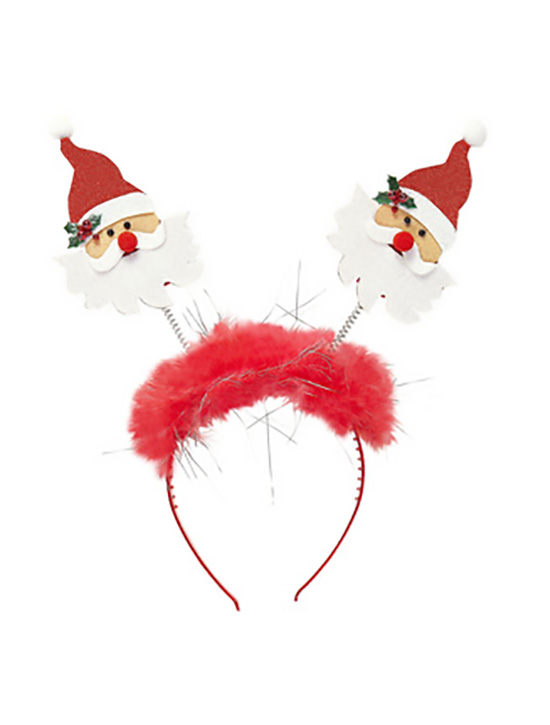 Santa Claus Head Bopper With Marabou & Tinsel Santa Claus Head Bopper With Marabou & Tinsel