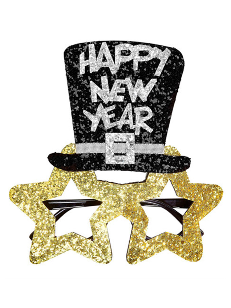 Gold Happy New Year Glasses