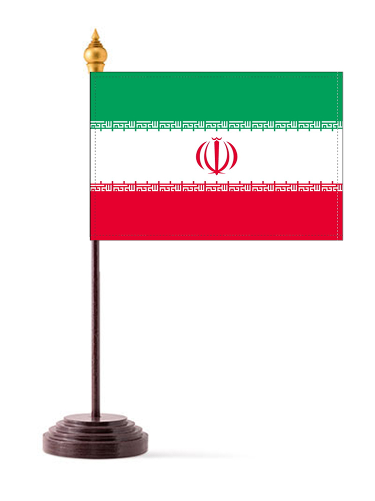 Iran Table Flag with Stick and Base