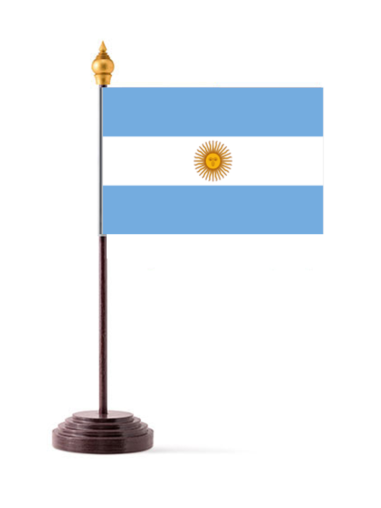 Argentina Table Flag with Base and Stick 