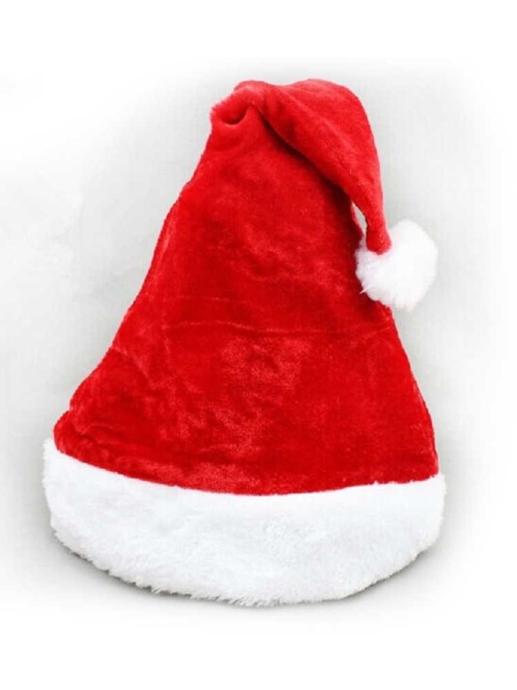 Santa Plush Hat With Fur Trim 