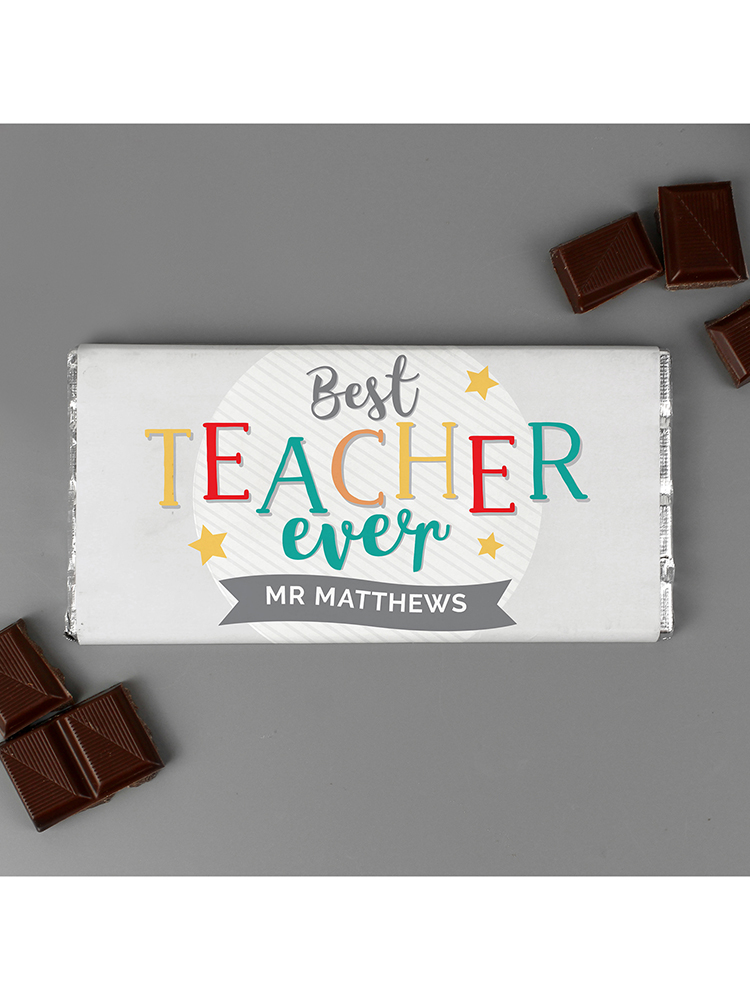 Personalised Best Teacher Ever Milk Chocolate Bar