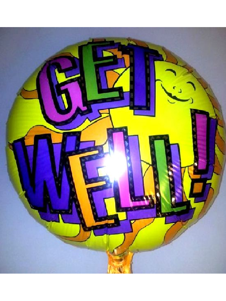 Foil Balloon 'GET WELL SOON' Sun 18" (Requires Helium) 