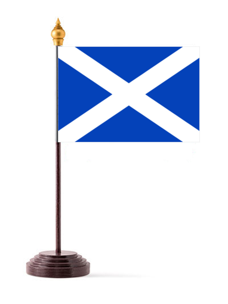 Scottish Table Flag with Stick and Base