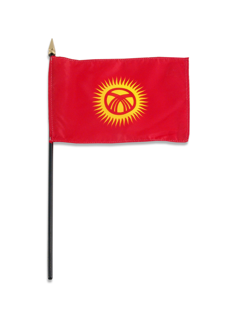 Kyrgyzstan medium hand flag 9" x 6"