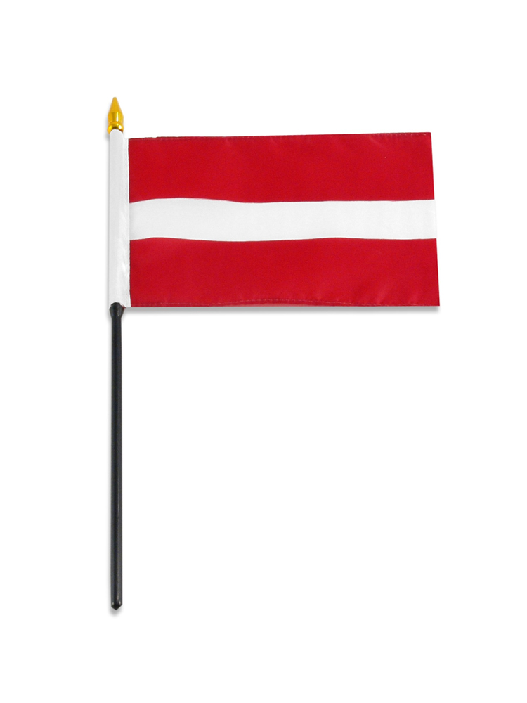 Latvia medium hand flag 9" x 6"