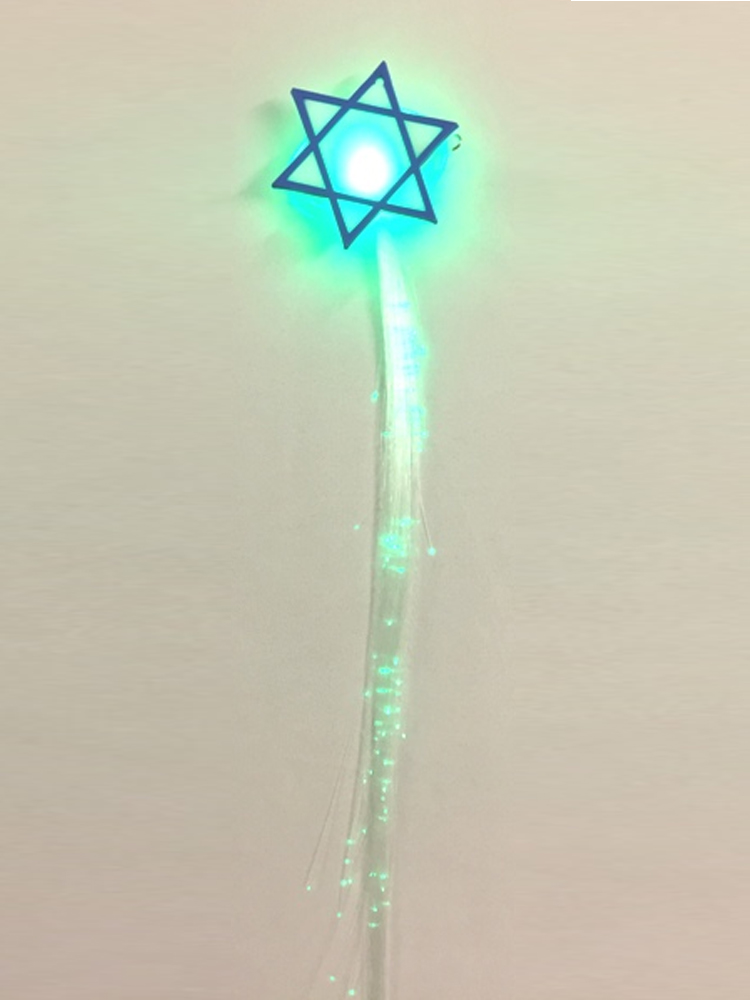 Star of David Flashing Fibre Optic Hair Braid 