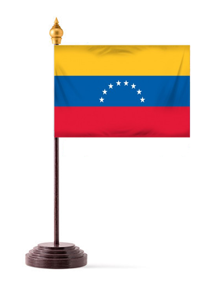 Venezuala Table Flag with Stick and Base
