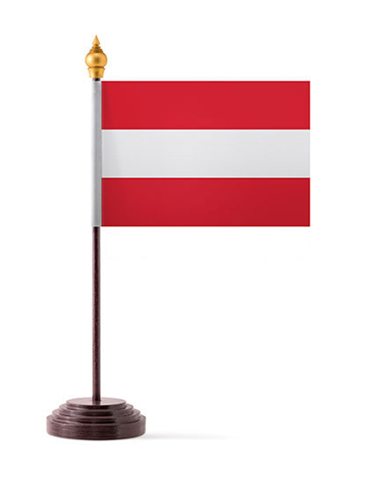 Austria Table Flag with Stick and Base   