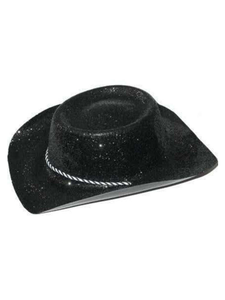 Glitter Cowboy Hat Black