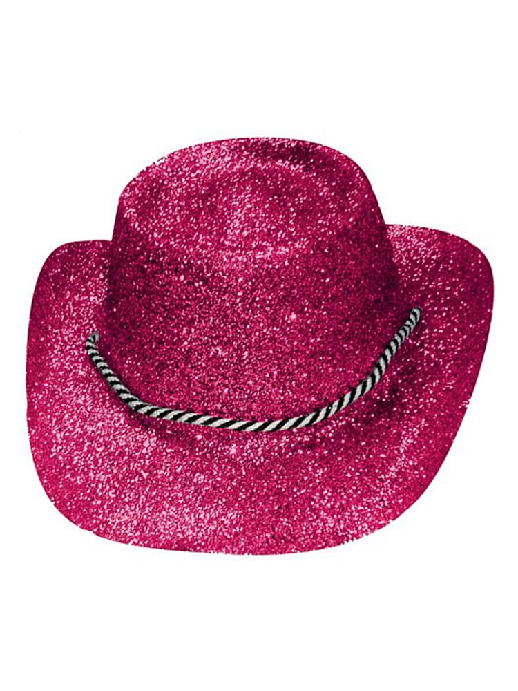 Glitter Cowboy Hat Hot Pink