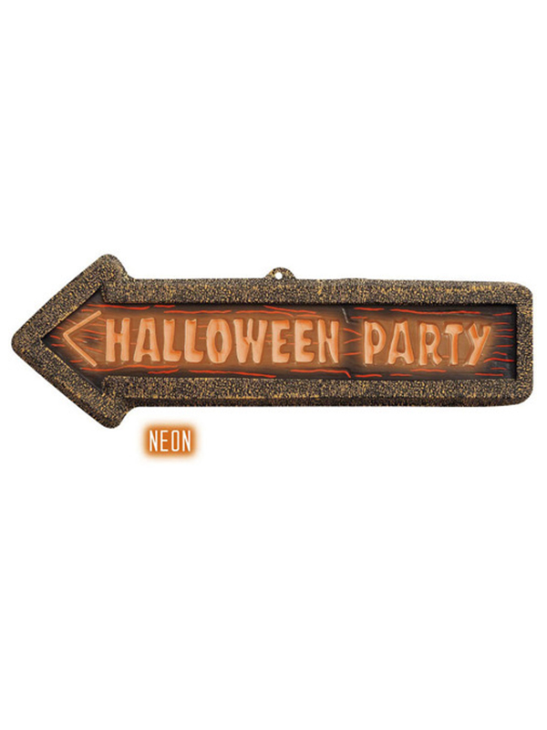 3D Neon Halloween Party Sign