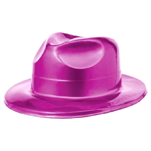 Metallic Pink Plastic Fedora Hat ***3 ONLY IN STOCK ***