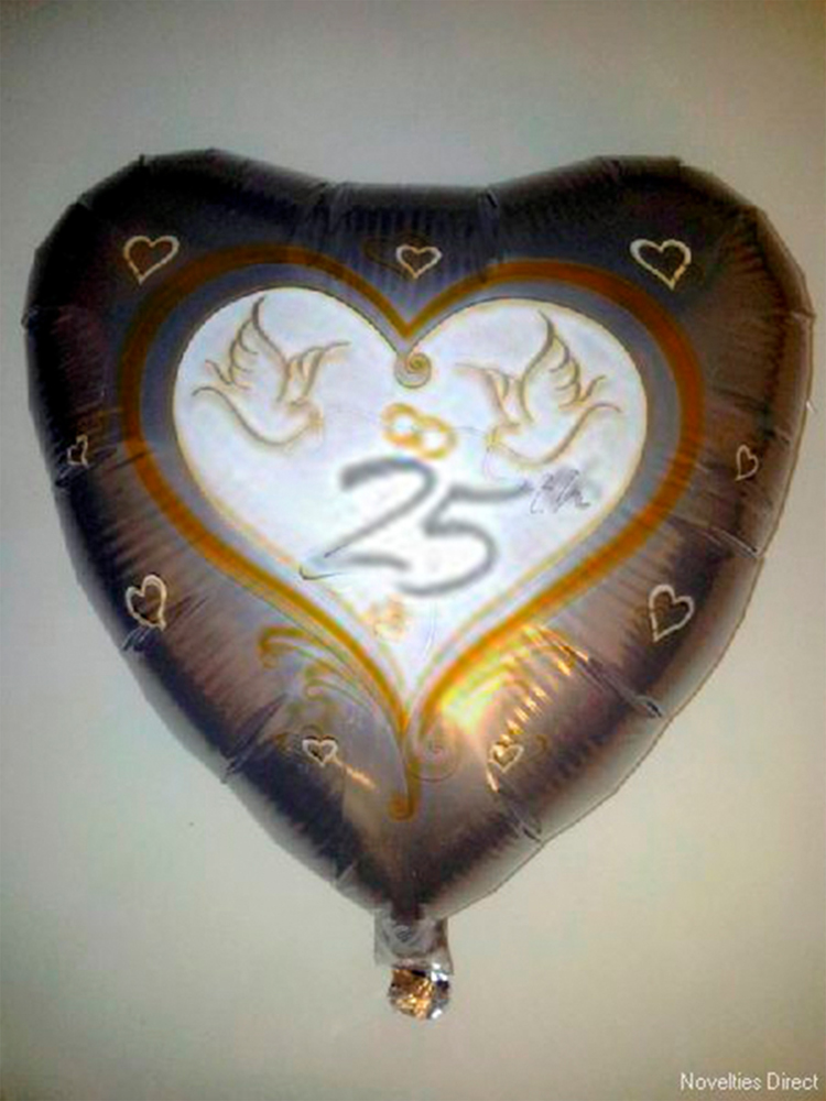 Foil Balloon '25th WEDDING ANNIVERSARY'