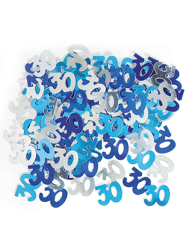 Birthday Glitz Blue - 30th Birthday Confetti