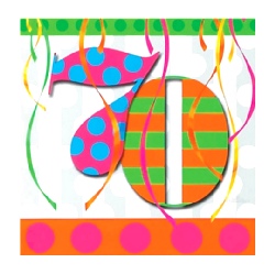 70th Birthday Balloon Bright Party Napkins 