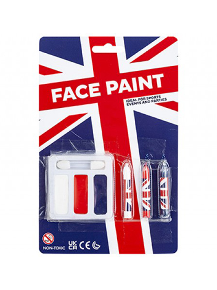 Union Jack Face Paint Set