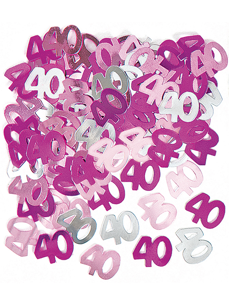 Birthday Glitz Pink - 40th Birthday Confetti