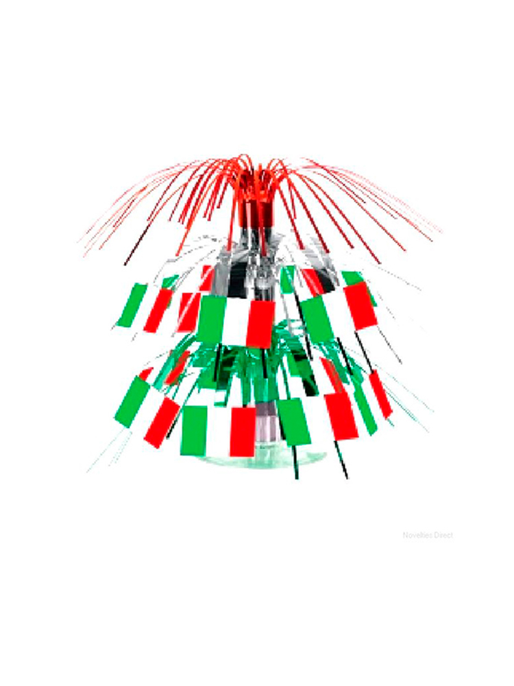 Mini Italian Flag Cascade Centerpiece 19cm (Quantity 1) 