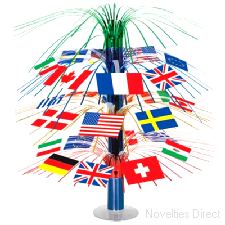 International Flag Cascade Centerpiece 