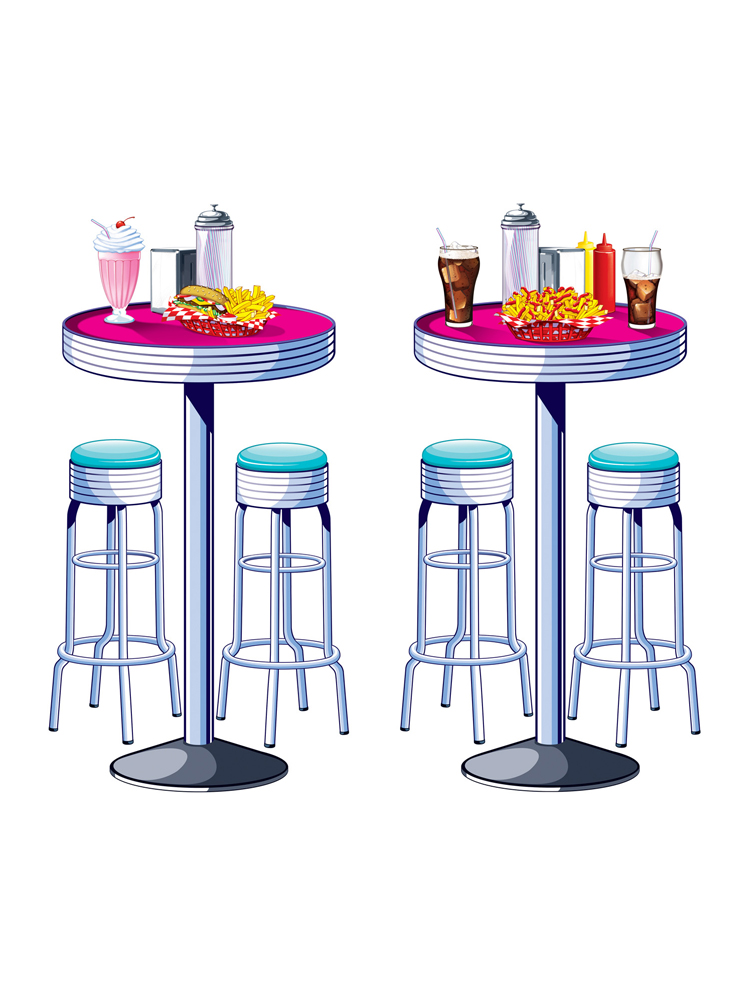 Soda Shop Tables & Stools Props