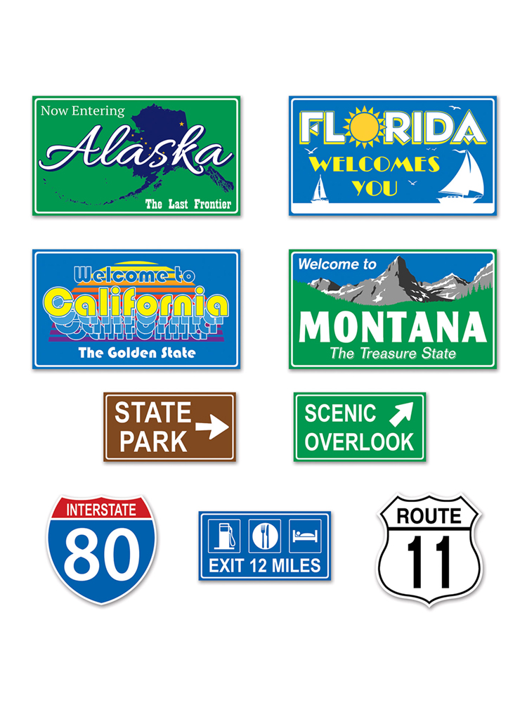 Travel America Road Sign Cutouts