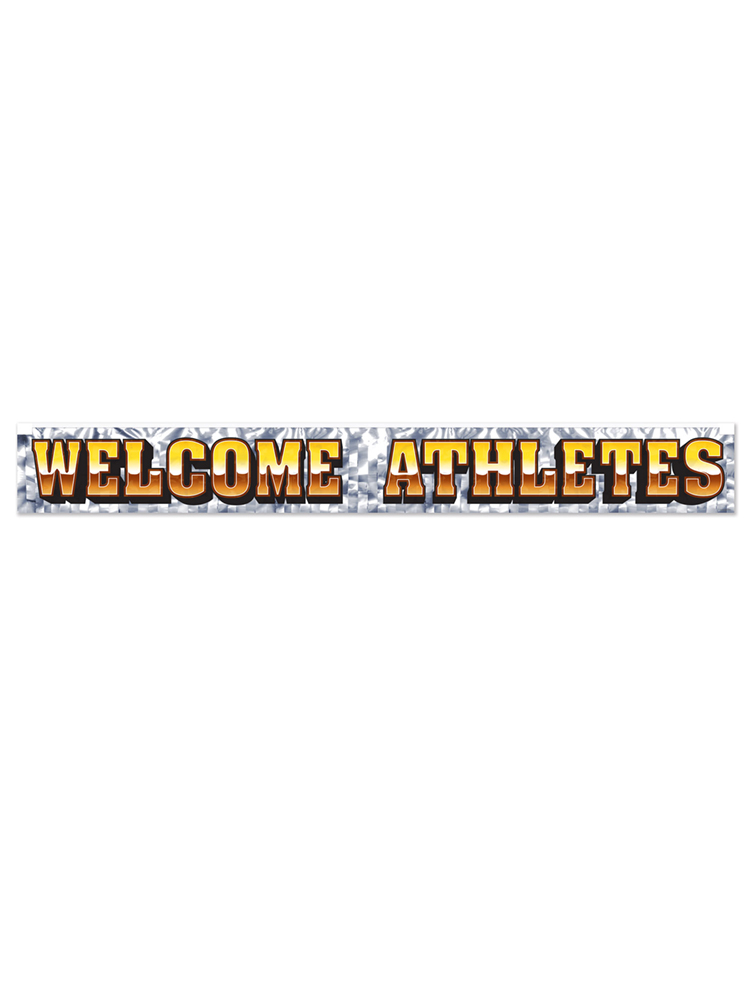 Metallic Welcome Athletes Fringe Banner