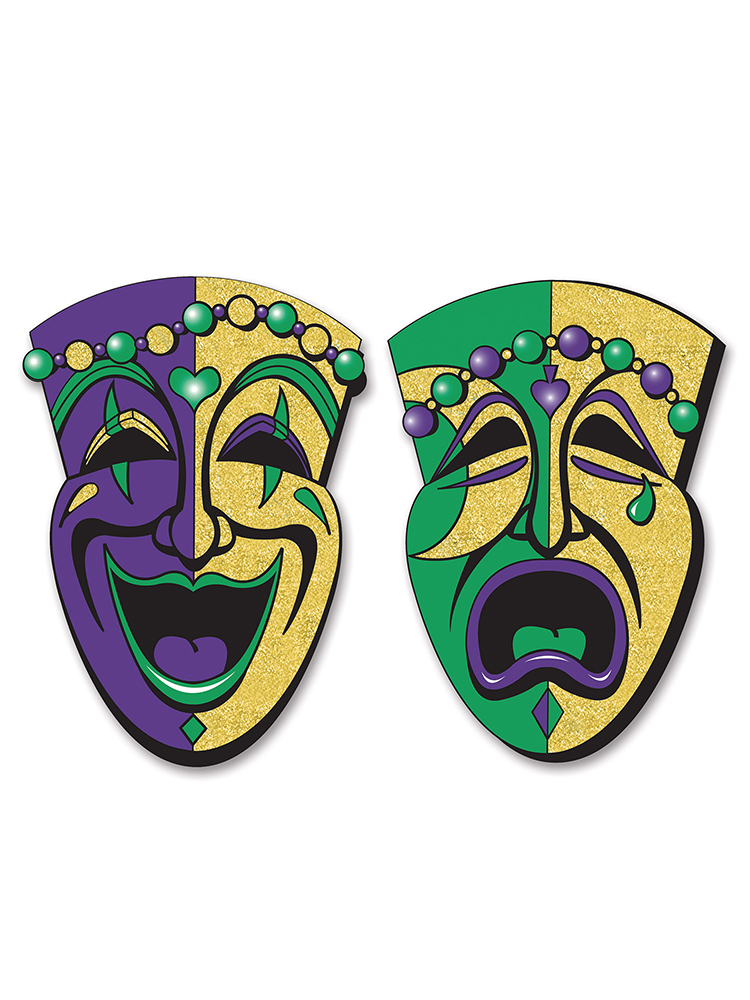 Jumbo Gltrd Comedy&Tragedy Face Cutouts