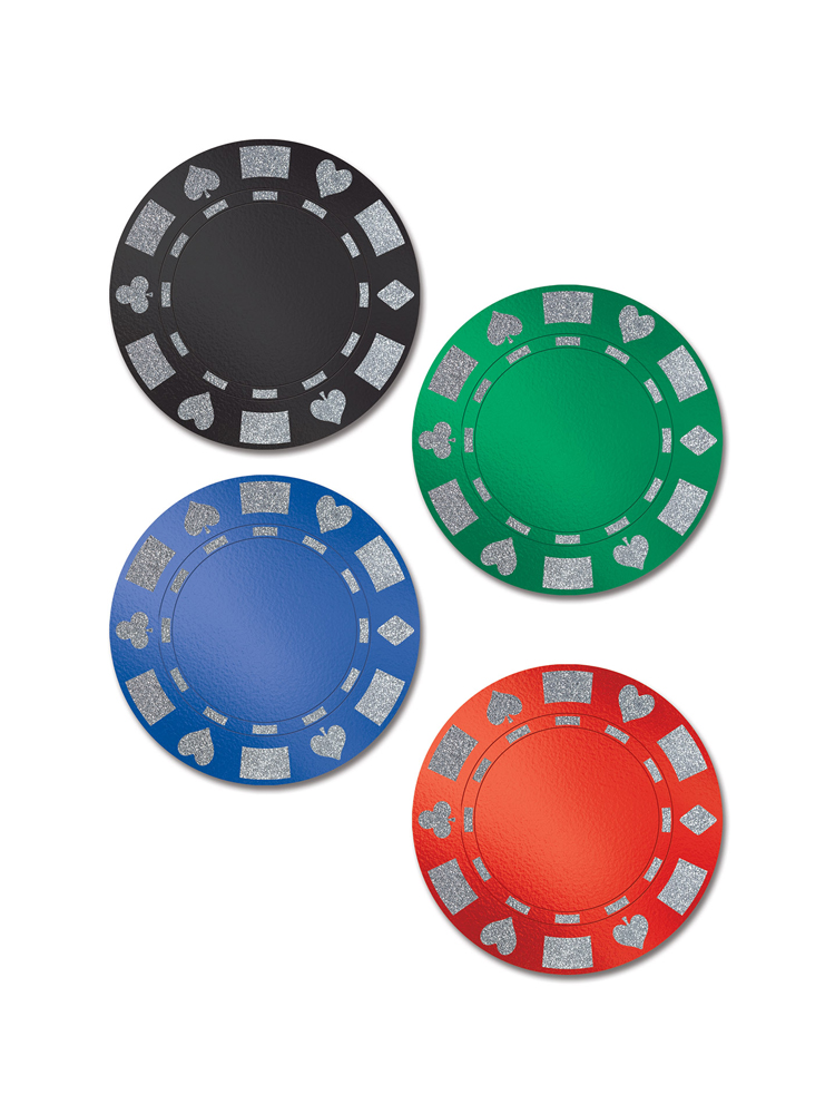 Glittered Foil Poker Chip Cutouts
