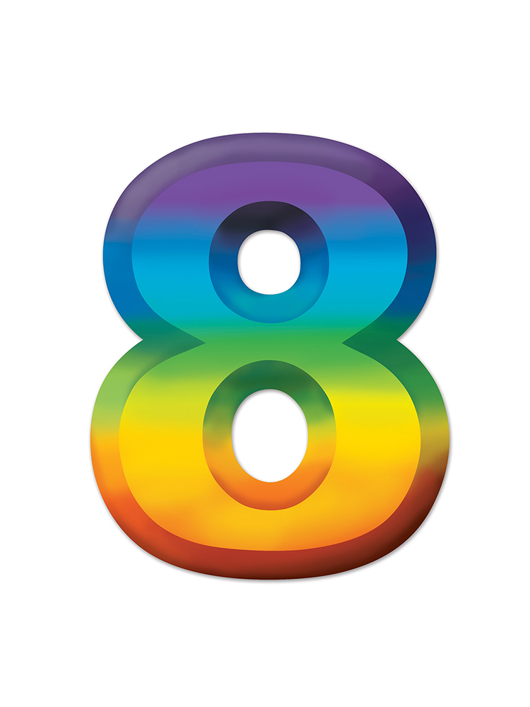 Multi-Color Plastic 3-D Number  8 