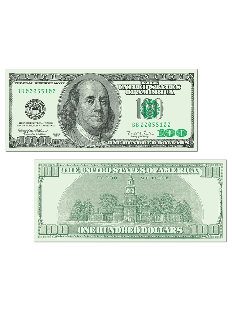 Big Bucks Cutout $100 Bill