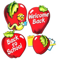 School Days Apple Cut Outs (4/pkg)